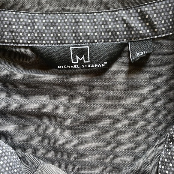 MICHAEL STRAHAN MODERN FIT INTERLOCK POLO - black stripe - Picture 3 of 3